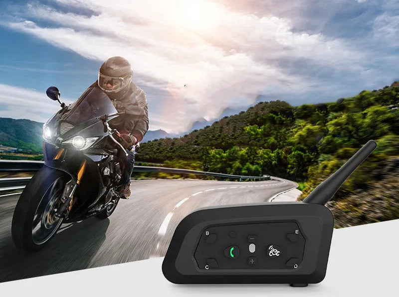 V6pro motorcycle helmet Bluetooth intercom unit with mounting hardware