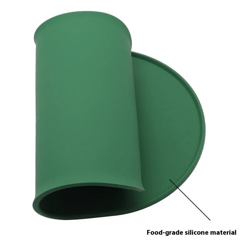 Silicone waterproof cat meal cleaning placemat in green colour showing size dimensions
