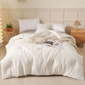 Soybean fibre pure cotton quilt in grey colour showing twill weave texture with size and weight options displayed