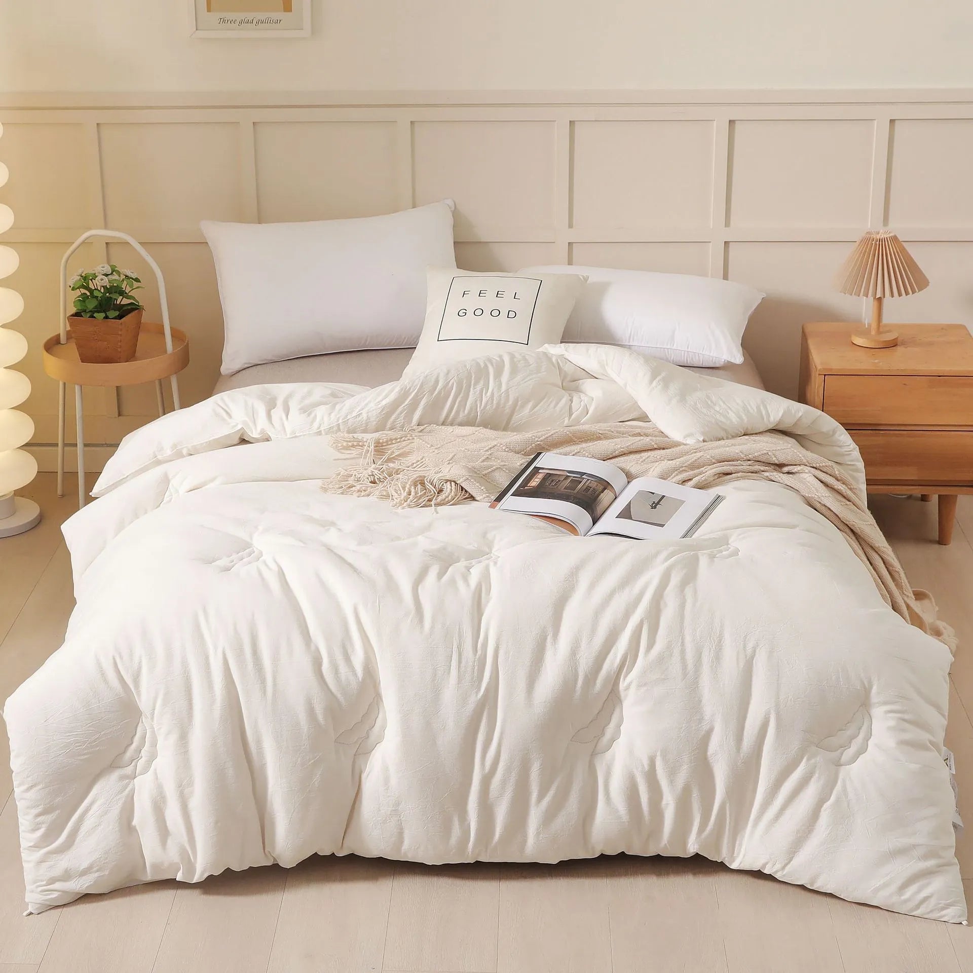 Soybean fibre pure cotton quilt in grey colour showing twill weave texture with size and weight options displayed