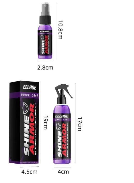 Purple liquid car nano coating spray bottle in 30ml or 100ml sizes for exterior protection.