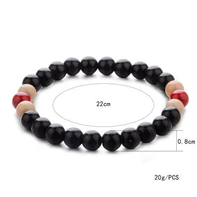 Natural stone beaded bracelet with lava stones for essential oils, ethnic style unisex design