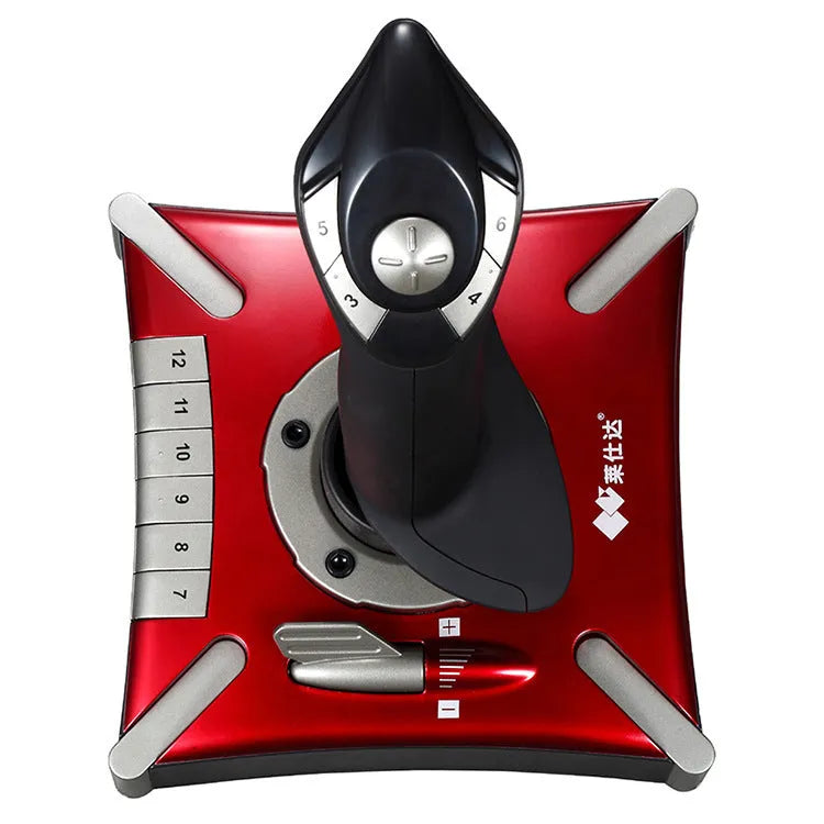 Red USB flight simulation controller joystick with ABS construction for computer gaming