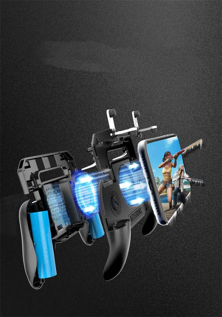 Black mobile game controller with USB connector and aluminium alloy components for smartphone gaming