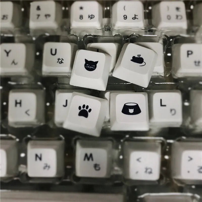 Japanese mechanical keyboard keycap full set with 100 white PBT keycaps and sublimated legends