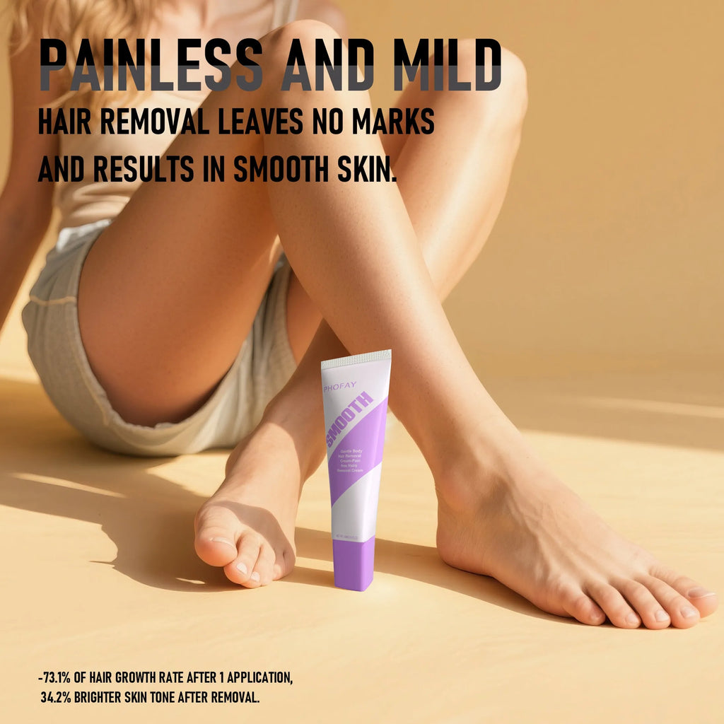 PHOFAY pain-free hair removal cream 4-pack with included scraper tool for body hair removal