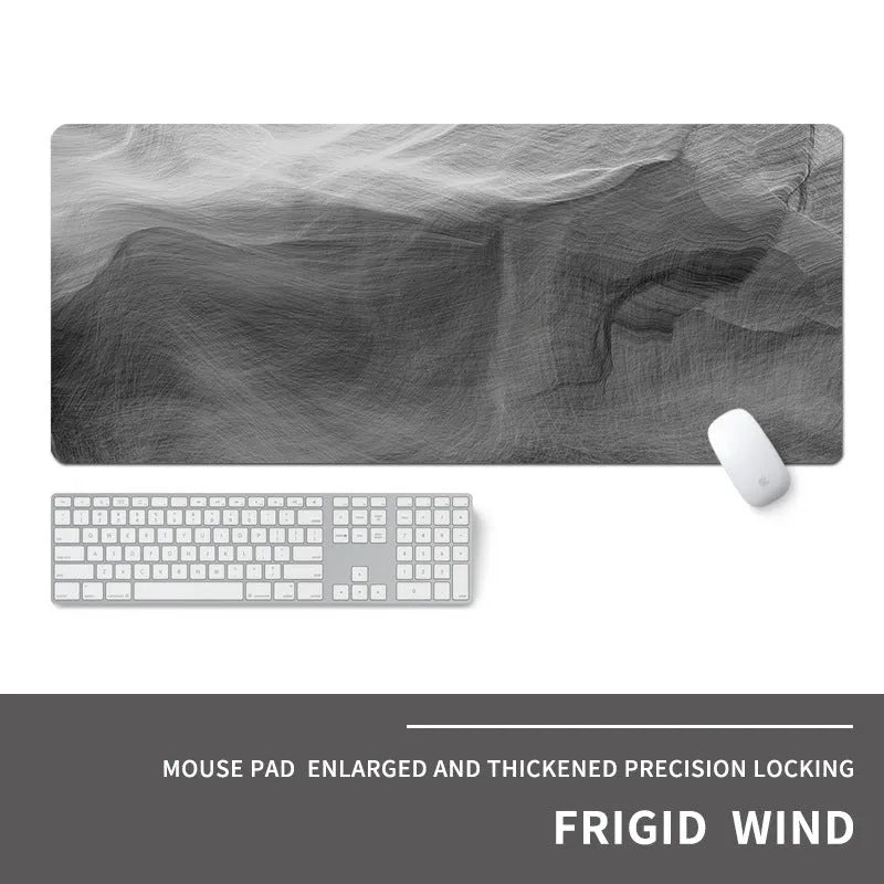 Oversized gaming mouse pad with cold air style pattern on natural rubber base
