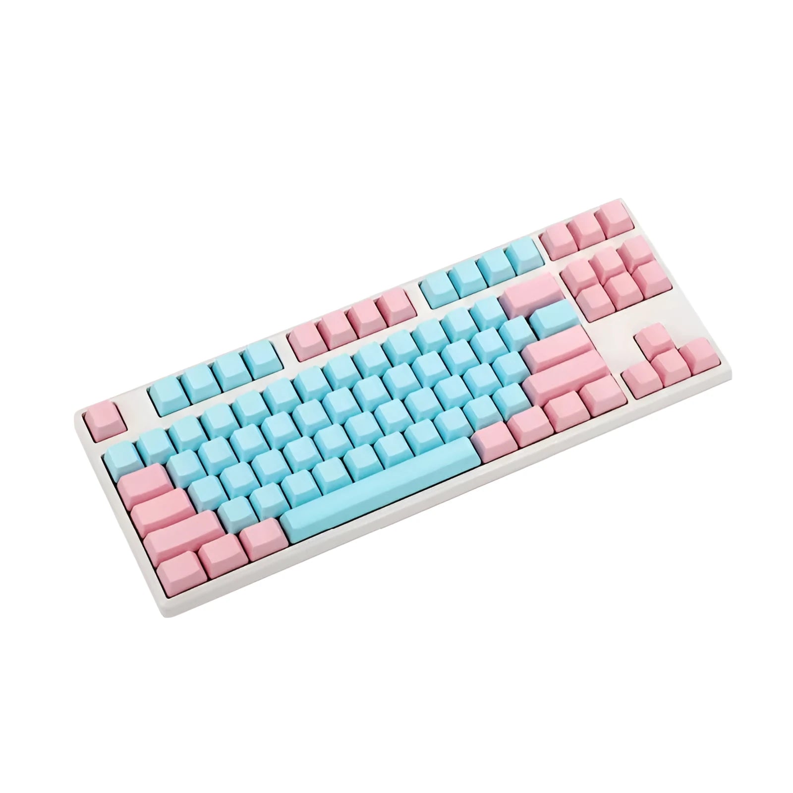 Pink PBT keycaps with side-printed legends for mechanical keyboard replacement