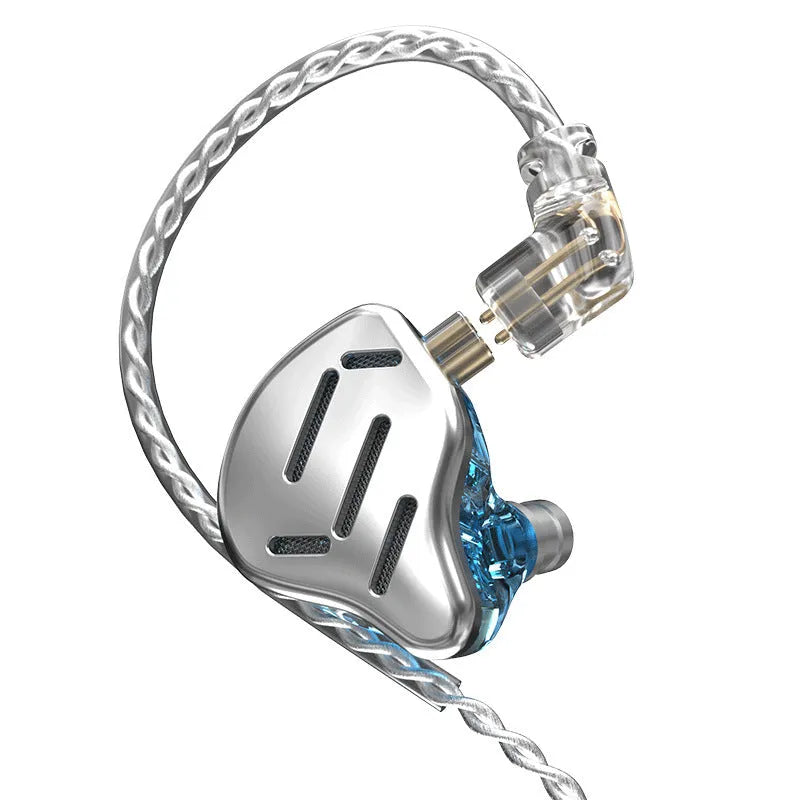 KZ ZAX in-ear headphones in black or silver blue with 3.5mm L-bend plug