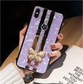 Luxury diamond butterfly mirror iPhone case in acrylic with gemstone decoration