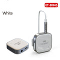 Bluetooth lavalier headset in black, grey, or red colours with 10-metre wireless range for hands-free communication