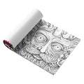 Acid tour coloured A5 painting book open on a table with drawing tools.