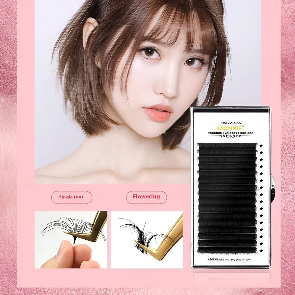 Close-up of 16-row dense mink hair false eyelashes on a matte round wool band.