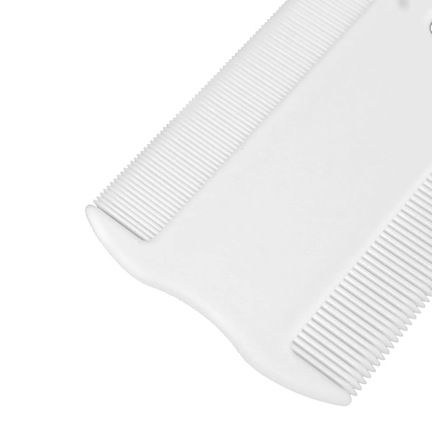 Double-sided plastic flea comb for pets with dense teeth and 0.85 cm by 5 cm dimensions
