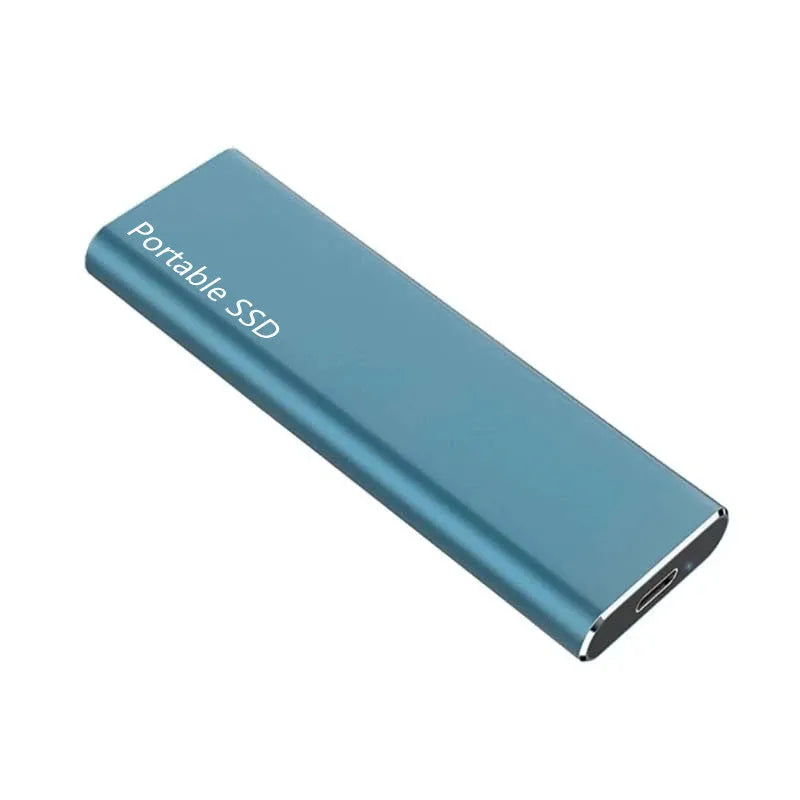 Ultra-thin mobile SSD external hard drive with metal shell in red, black, blue, or silver interface options