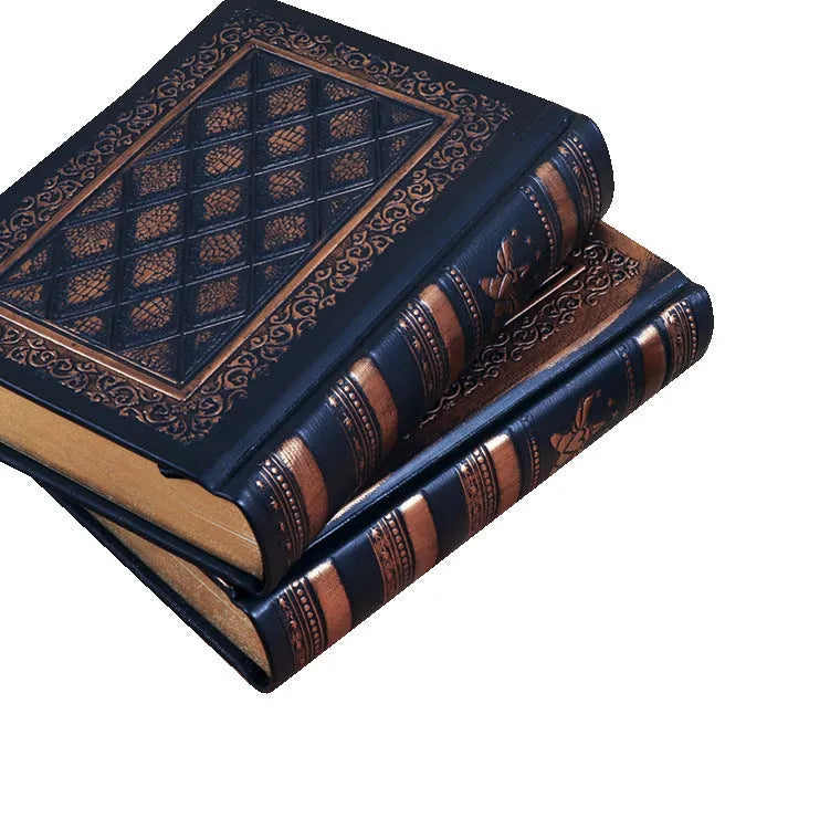 Embossed faux leather A5 notebook in bronze colour with thick 192-page refillable writing pad