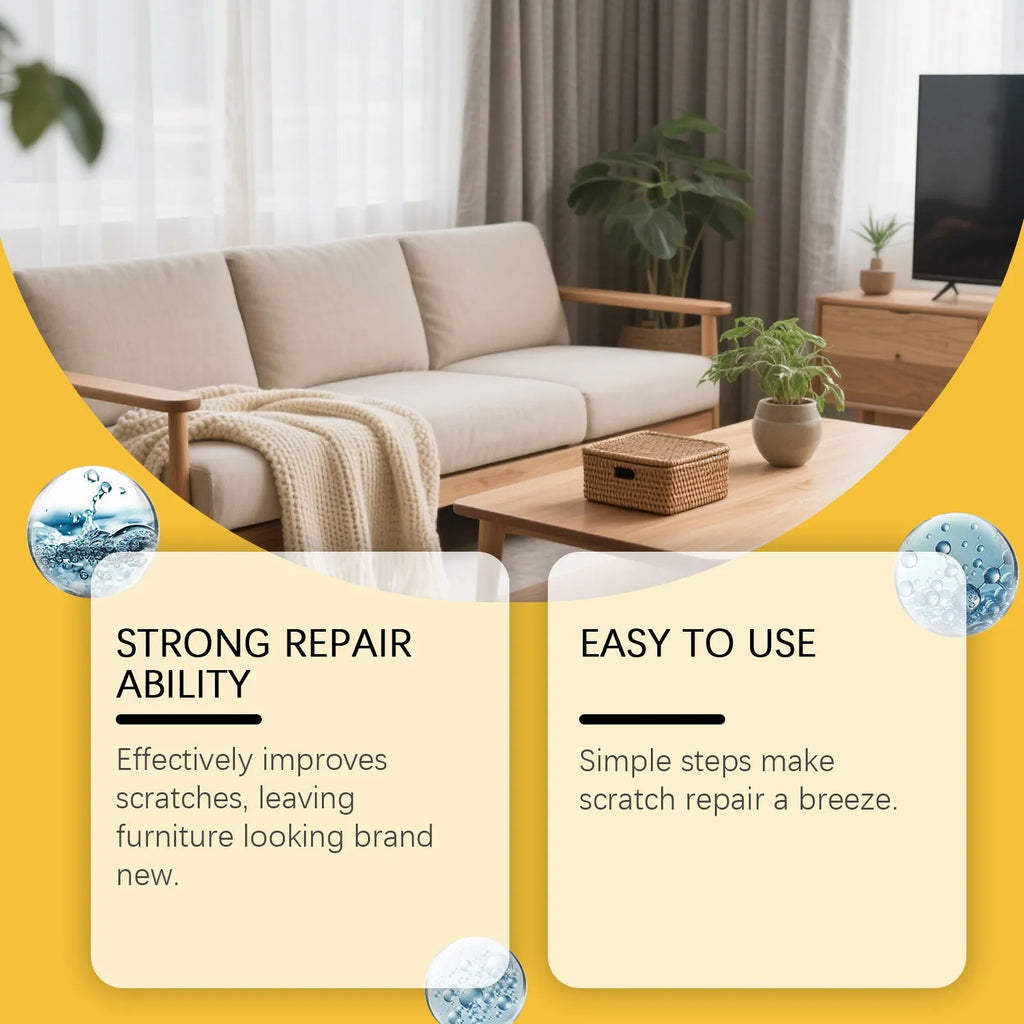100ml wooden furniture scratch care solution bottle with microfiber towel for cleaning and polishing