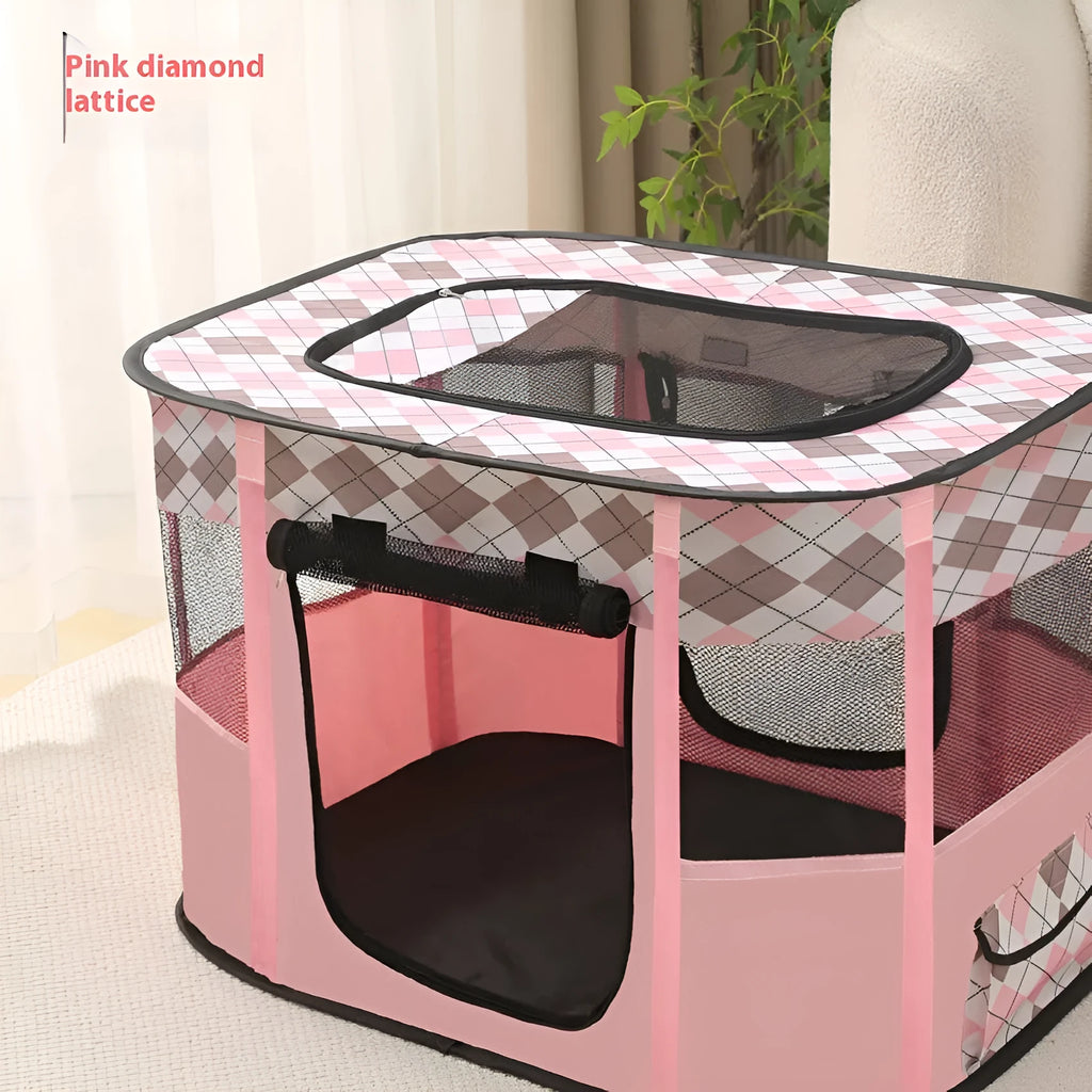 Breathable cloth cat delivery room pet tent in yellow carrot design with size M dimensions