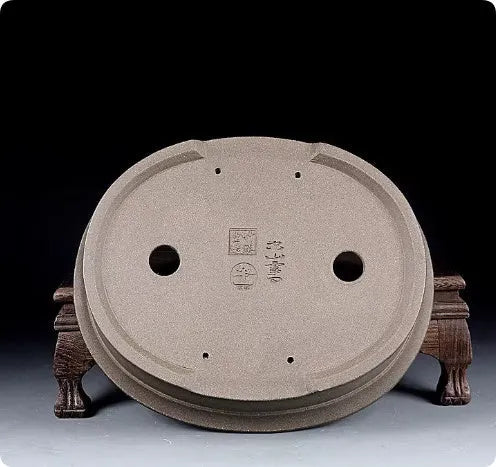 Handmade purple sand oval bonsai flower pot antique design for succulents