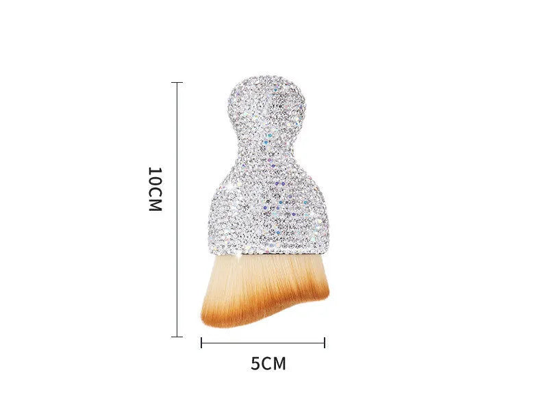 Compact white PVC soft-bristle brush for cleaning car dashboard vents and interior dust.