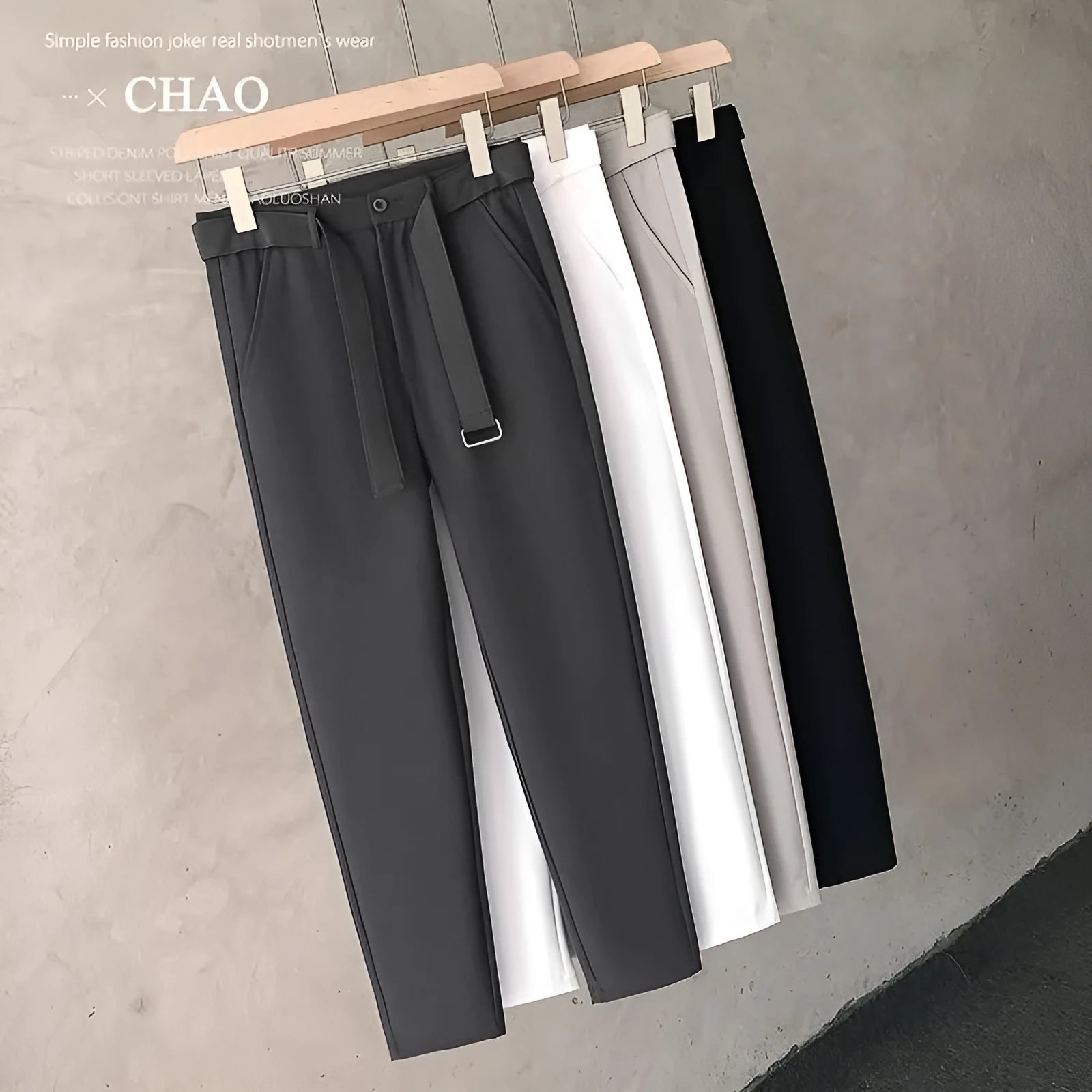Boys slim straight wool trousers in tapered design with straight leg opening
