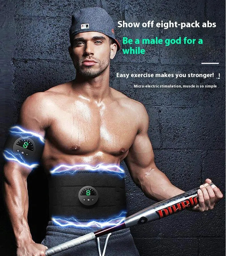 Adjustable fitness sweat belt with digital display screen for waist and abdomen shaping.