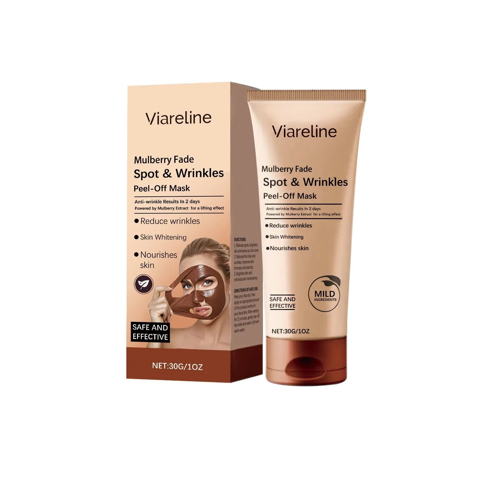 Single sachet of 30g fading wrinkle compact and delicate skin care facial mask
