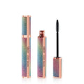 Black waterproof curling mascara tube with brush applicator in English packaging