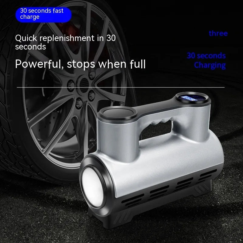 12V portable car air pump with pressure gauge and lighting function for tyre inflation
