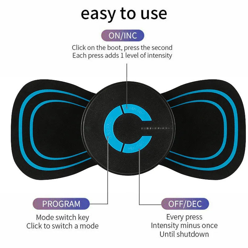 Black HQ-185 mini electric shoulder and neck massager with compact 15 cm design
