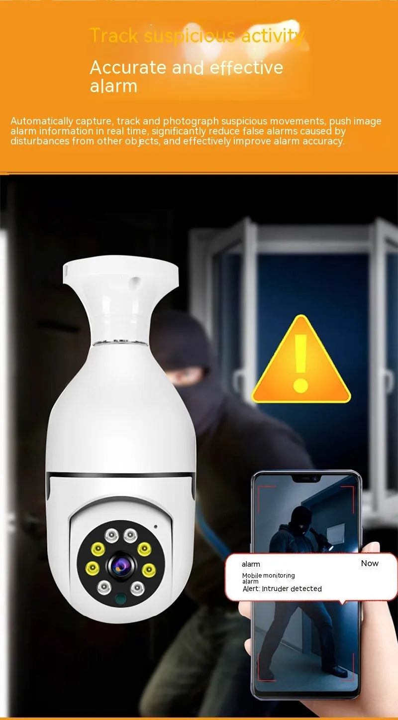 Wireless bulb security camera with 1080p HD resolution and full colour night vision capability