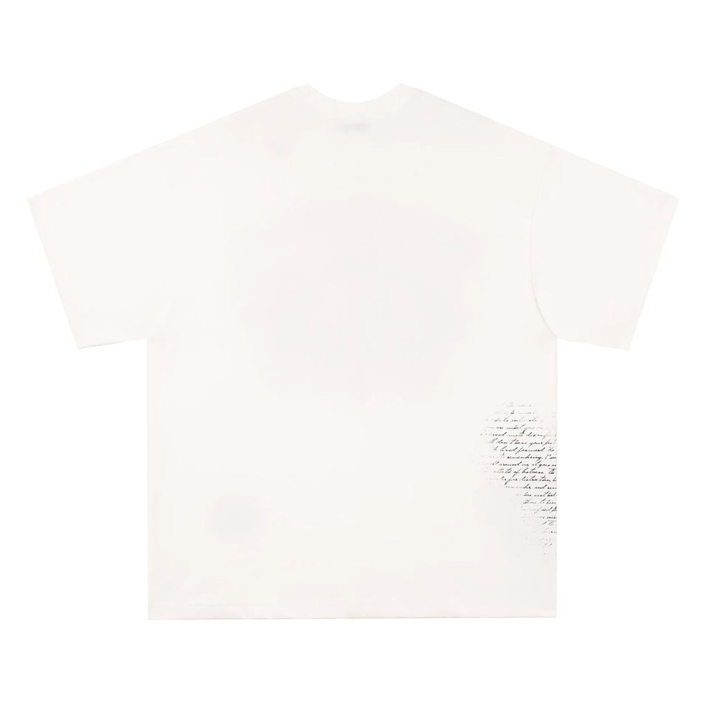Pure cotton short sleeve t-shirt with American retro hip hop gothic letter pattern in black and white colours