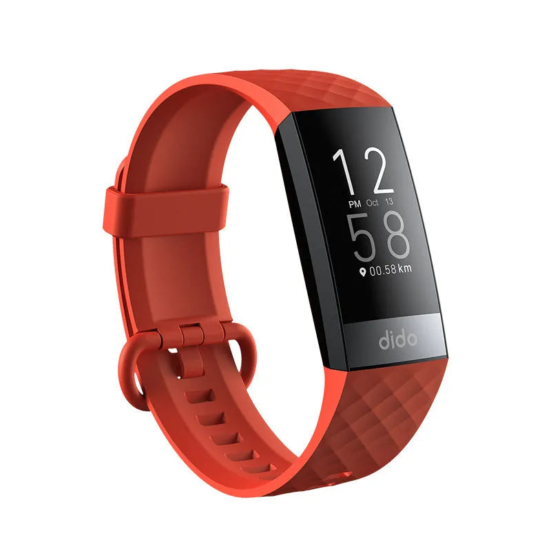 Y6 Black smart bracelet for blood pressure and ECG monitoring on a wrist, showing 1.1-inch screen.