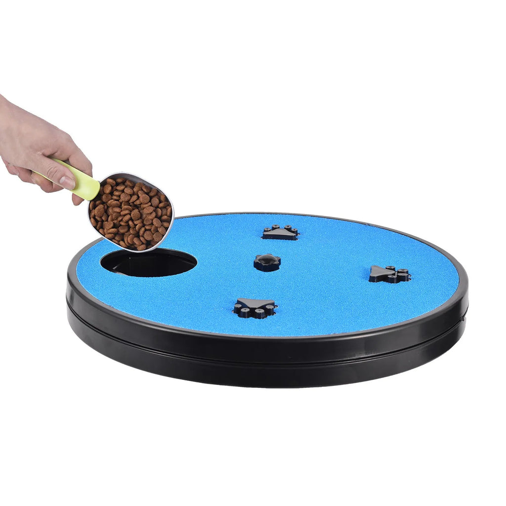 Square dog nail file board with rotating top cover and suction cup base in blue colour