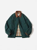 Green and apricot casual jacket for men and women with side seam pockets