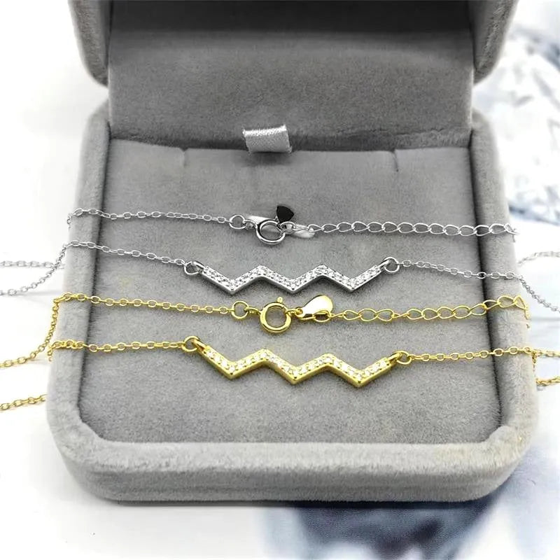 925 sterling silver heartbeat electrocardiogram pendant in white gold colour with chain