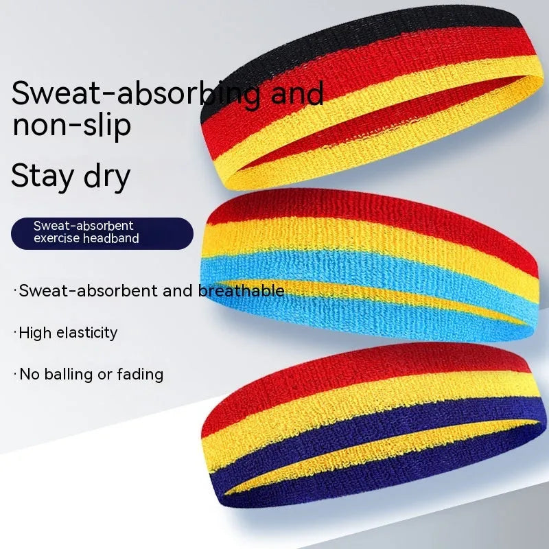 Colourful adult sports headband 5.5cm wide by 20cm long for running basketball yoga fitness activities