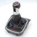 Leather gear knob handball for manual Volkswagen Golf 5, Golf 6, and Golf 7 models.