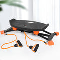 Black JS101A mini fitness skiing machine with elastic hand straps for home exercise