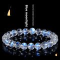 Natural cream body blue moonlight crystal bracelet in a minimalist unisex style.