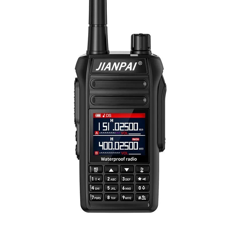 Black Interphone waterproof aviation full band communications headset with plastic shell