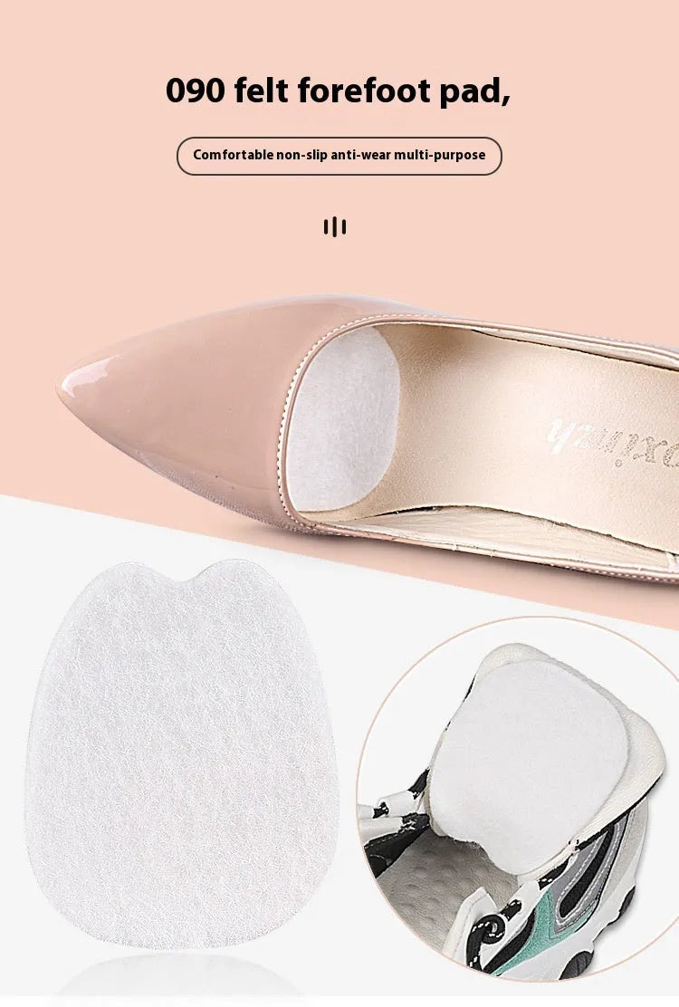 White thin felt anti-wear sticker for shoe tongue and front palm protection.