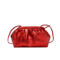 Simple hair clip shoulder crossbody bag in shell shape with multiple internal compartments