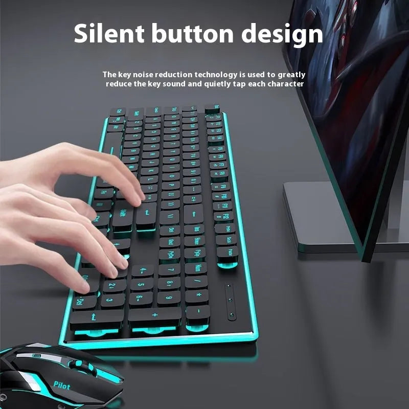 Wireless Bluetooth keyboard with mute button in cherry blossom pink colour with white backlighting