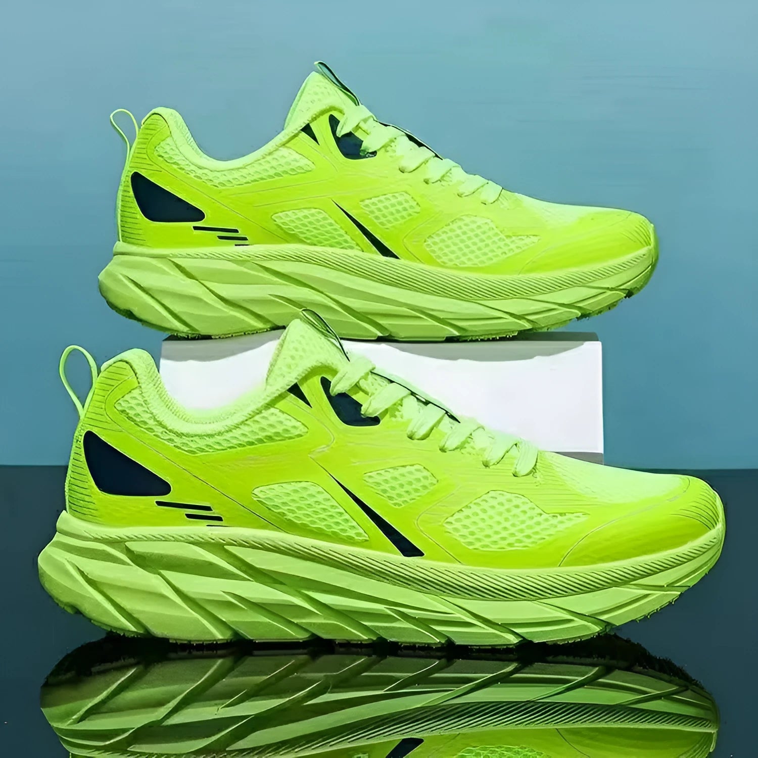 Unisex casual running shoes with mesh upper in red, beige, green, grey, and black colour options
