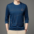Men's round neck long sleeve t-shirt in Korean style with letter print, available in multiple colours, sizes M-4XL