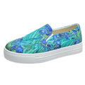 Women's casual low-top canvas shoes with flat rubber sole in blue, available in larger sizes up to UK 43.