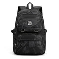 Large capacity nylon school backpack for girls in a choice of colours and geometric patterns.
