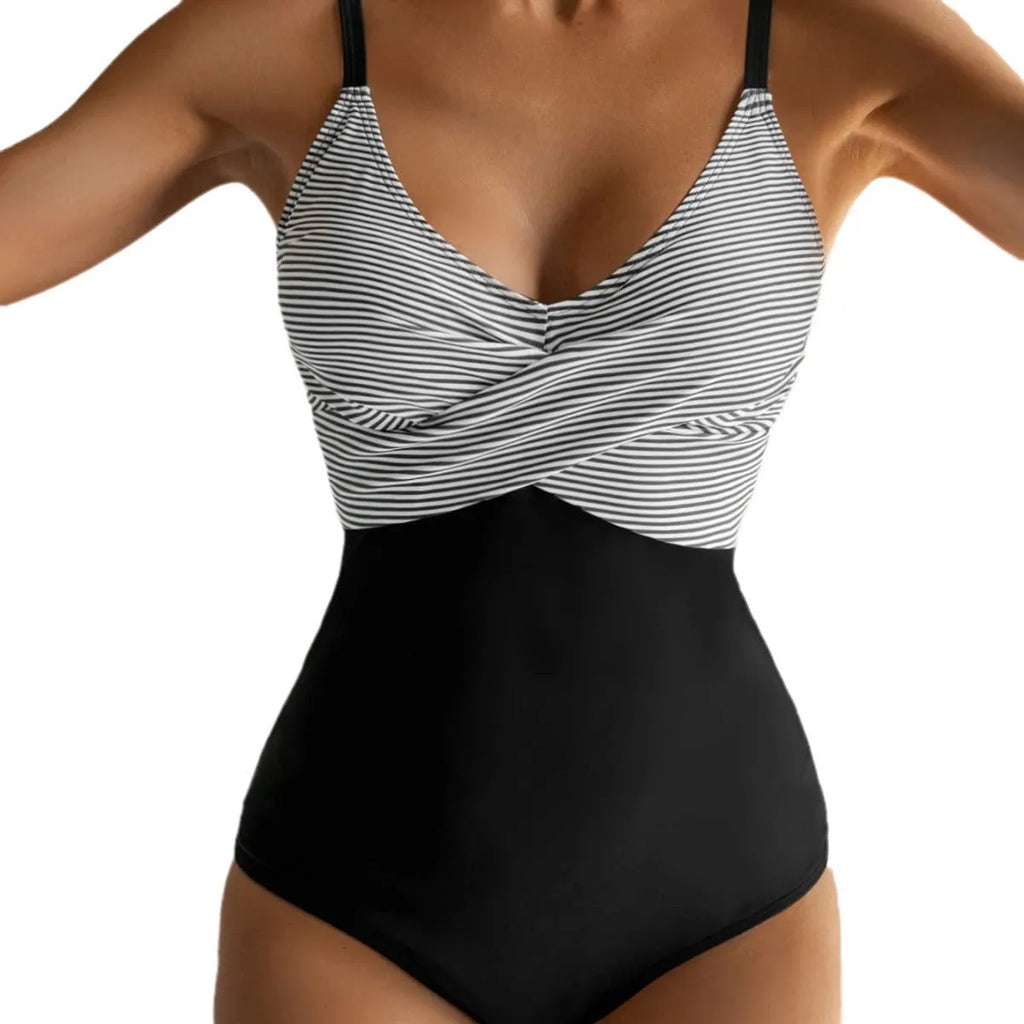 Printed lace-up backless bikini swimsuit for women in polyester fabric with floral and animal print patterns