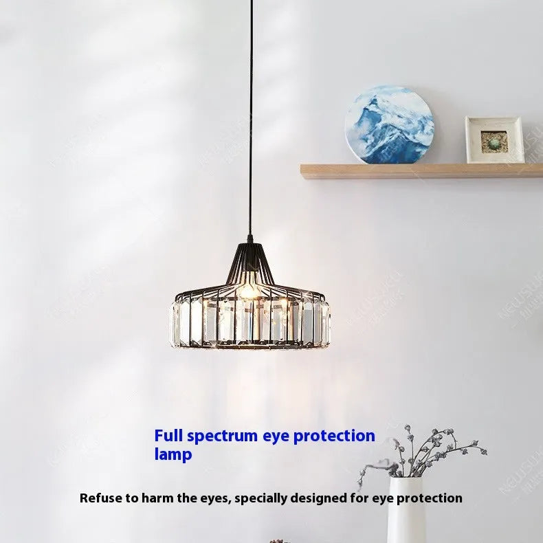 Modern crystal sun lamp chandelier ceiling light in black finish with LED illumination